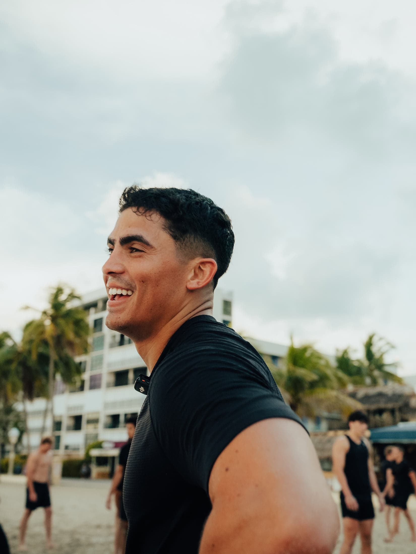 Jovany Ruiz smiling on the beach